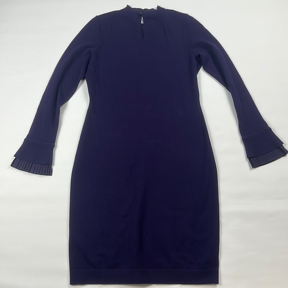 Etcetra purple sweater dress with long sleeve and ruffle detail. Size small - Picture 3 of 10
